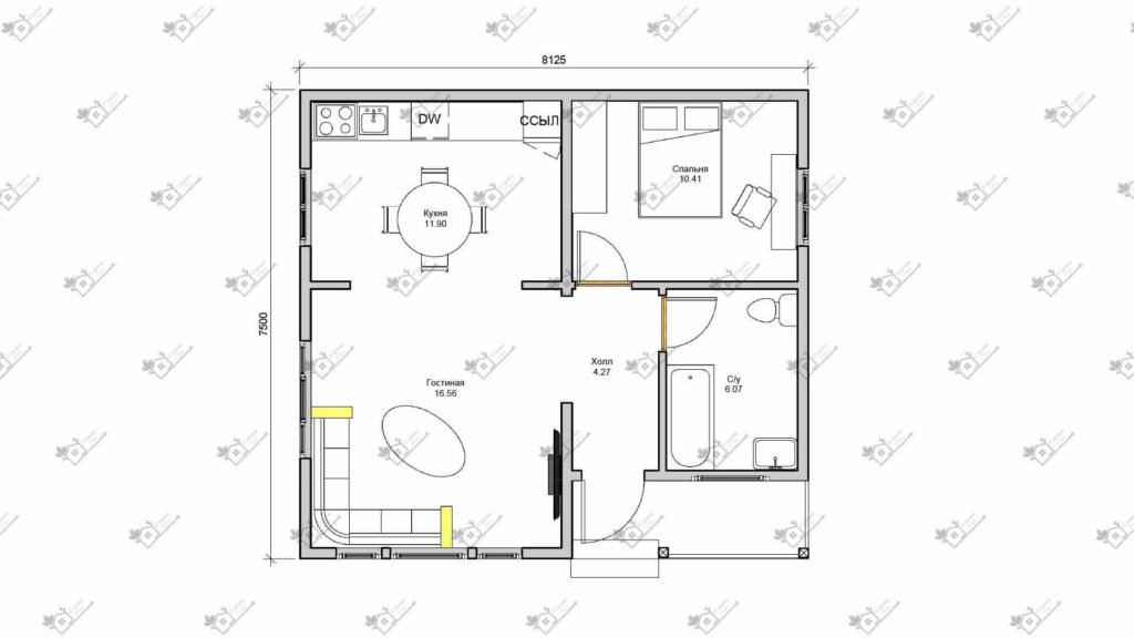 Строимсип, дом из сип панелей, Проект дома из сип панелей до 70м2